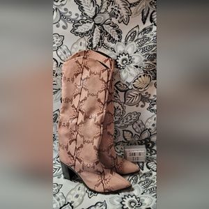 Schutz Pink Snake Skin Boots